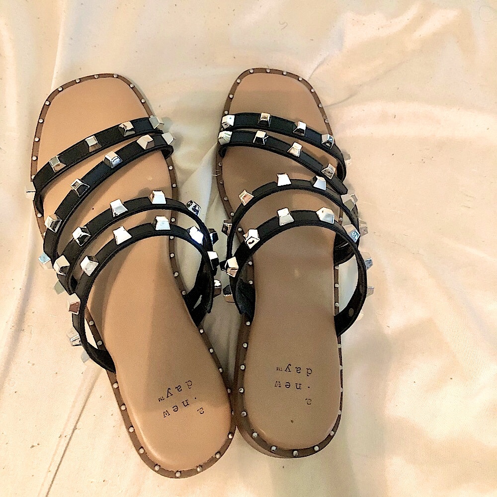 Black studded sandals
